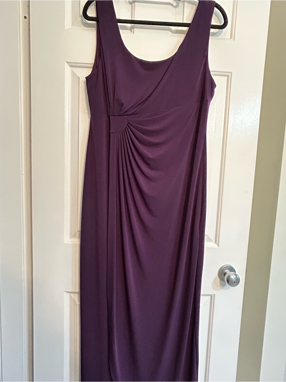 Purple Sleeveless Ruched Maxi Dress - Picture 8 of 8